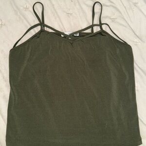 Army green tank top